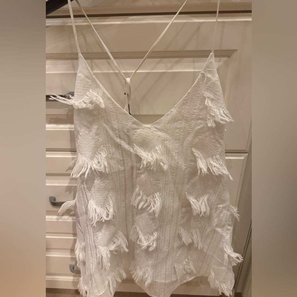 10 Crosby Derek Lam Ivory Fringe Top